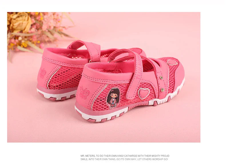 2024 New Summer High Quality Non-slip Children Shoes Girls Fashion Sandals Cartoon Princess Sandals Kids Flat