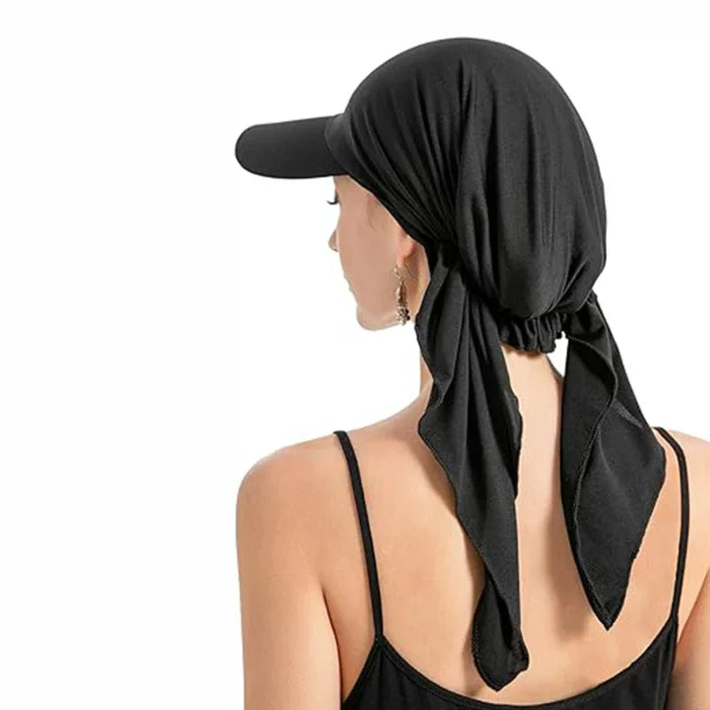 Solid Color Baseball Caps Turban Shawl Design Women Muslim Low Profile Fitted Hat Summer Soft Breathable Headscarf Hijabs