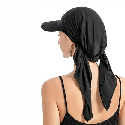 Solid Color Baseball Caps Turban Shawl Design Women Muslim Low Profile Fitted Hat Summer Soft Breathable Headscarf Hijabs