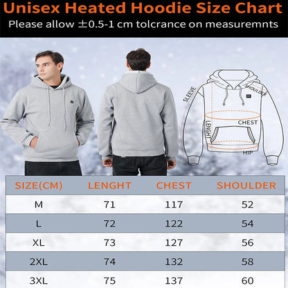 New Intelligent USB Heating Hoodie for Men Women Winter 7 Areas Coral Fleece Hooded Heated Clothes Outdoor Thermal Sportswear