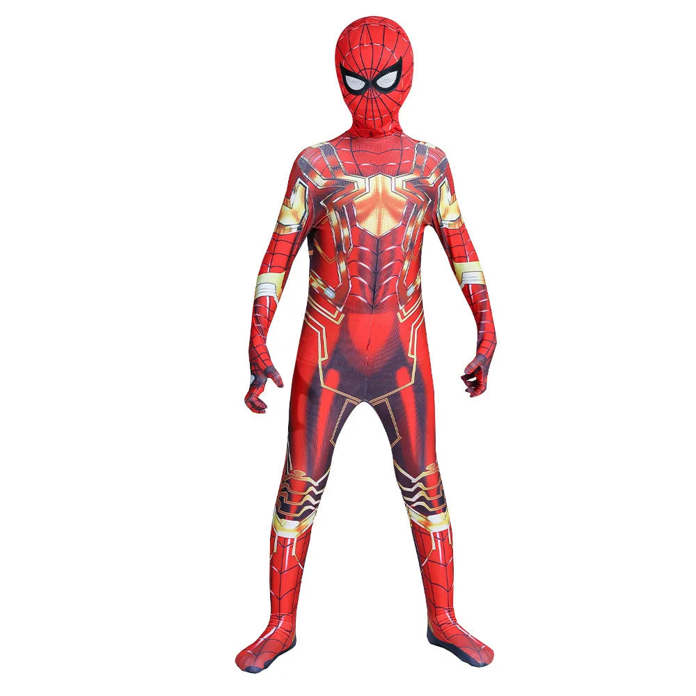Child Remy Superhero Spider Mask Costume  Halloween CharacterJumpsuit Holiday Performance Wear for Boys & Girl Birthday Party