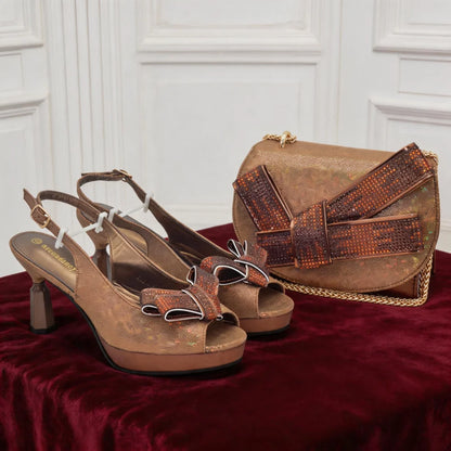 New Arrival Shoes and Bag Sets for Woman Italian Wedding Shoes and Bags for Woman Nigerian Heel Party Luxury Heeled Pumps Set