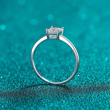 0.6 Carat Princess Moissanite Engagement Ring Women Proposal Bridal Rings Sterling Silver Wedding Band with Certificate