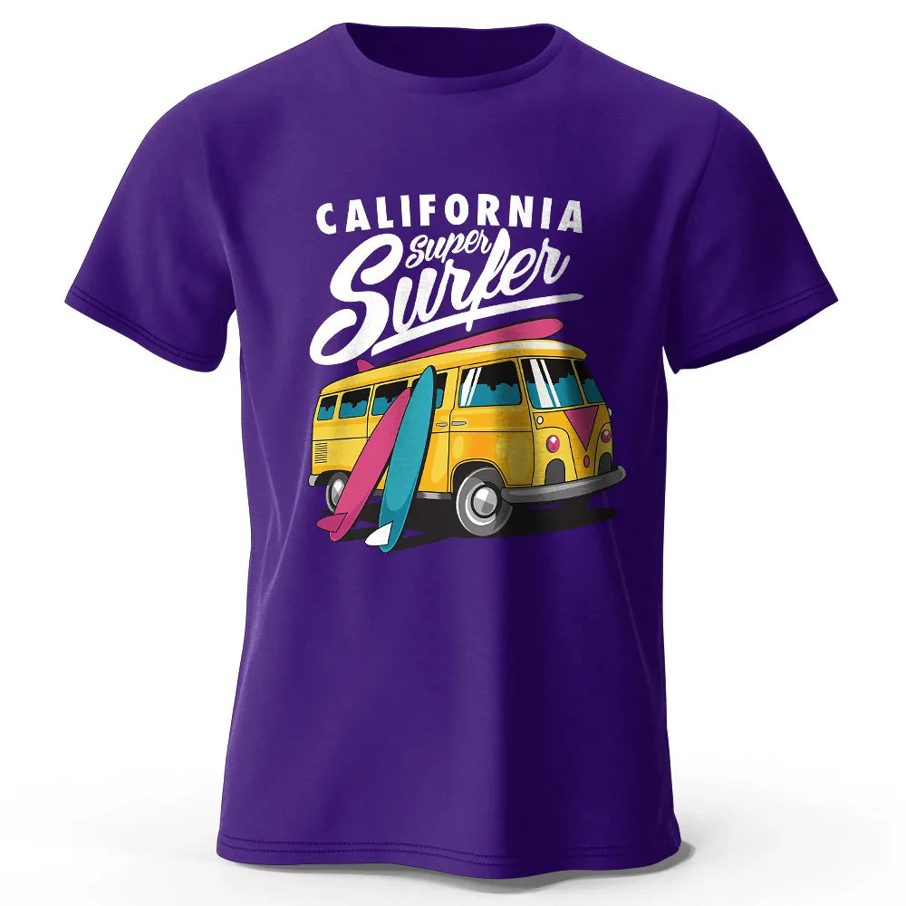 Surfer Sunrise Silhouette Printed Unisex Men Women T-Shirt Tees Tops 100% Cotton Ocean Wave Graphic Morning Ritual