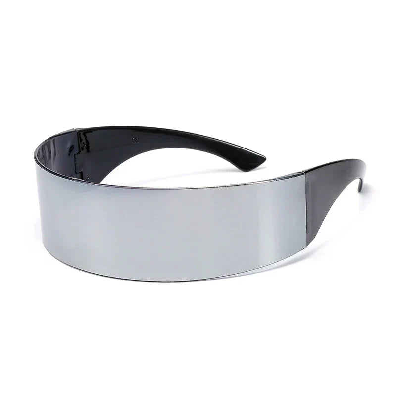 Futuristic Narrow Cyclops Visor Sunglasses Women Men Laser Eyeglasses UV400 Mirrored Lens Costume Party Eyewear Glasses