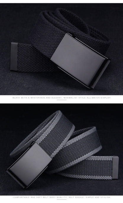 Plus LONG Size 160 150 140 130 120 110 cm Canvas Belts Men Black Automatic buckle Unisex Women Large Big Size Jeans Belts 2023