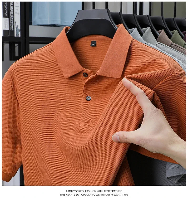 20 Colors Men's 100% Cotton Polo Shirt - Summer Casual Breathable Tee,Ideal for Golf and Sports,Business Casual,Silk-Like Finish
