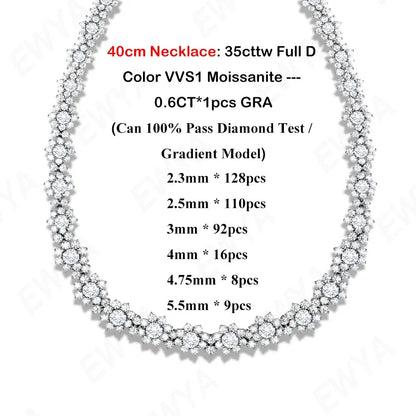 Luxury Sunflower 2.8-5.8cttw Full D Color Moissanite Drop Earrings for Women S925 GRA Certified Diamond Tassel Earring Gift