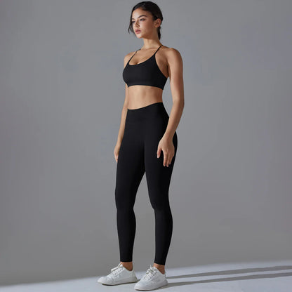 Ribbed Set Woman 2 Piece Seamless Yoga Set Gym Wear Push Up Sports Bra Leggings For Women Workout Outfit Sportswear Tracksuit