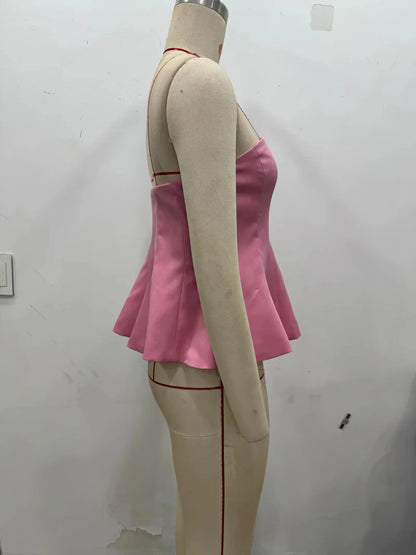 2026 Spring Summer Butter Yellow Sexy Women Tops Fashion Solid Strapless Short Tops Chic Streetwear Ladies Tops