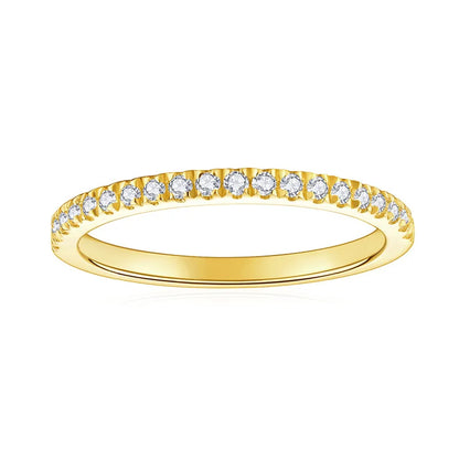 3pcs 0.2ct Moissanite Eternity Ring for Women Men 1.3mm 18k Gold Plated Sterling Silver Wedding Moissanite Band Jewelry