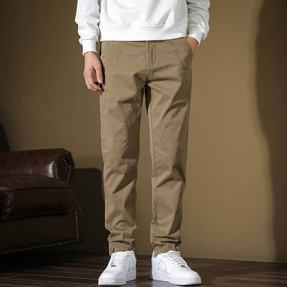 Spring New Men Casual Pants Slim Fit Stretch Arrivals Fashion Button Desinger Men's Streetwear Brand Male Clothing