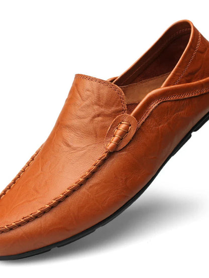 Italian Mens Shoes Casual Luxury Brand Summer Men Loafers Genuine Leather Moccasins Light Breathable Slip on Boat Shoes 2023