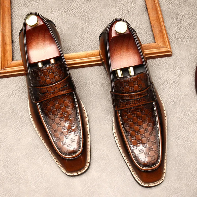 NEW Men's Luxury Loafers Cowhide Wear-resistant and Comfortable Leather Shoes Daily Dress Fashion Office Formal Shoes Leather
