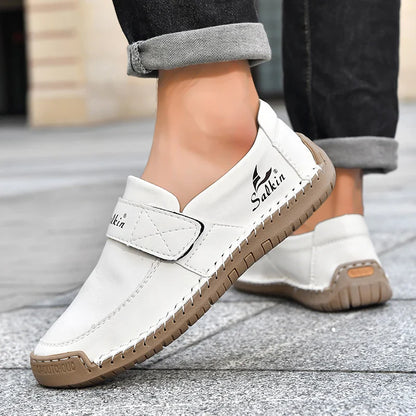 Men's Slip On Loafers Soft Leather Preppy Lightweight Breathable Driving Shoes Non Slip Daily Fashion Casual Outdoor Sneakers