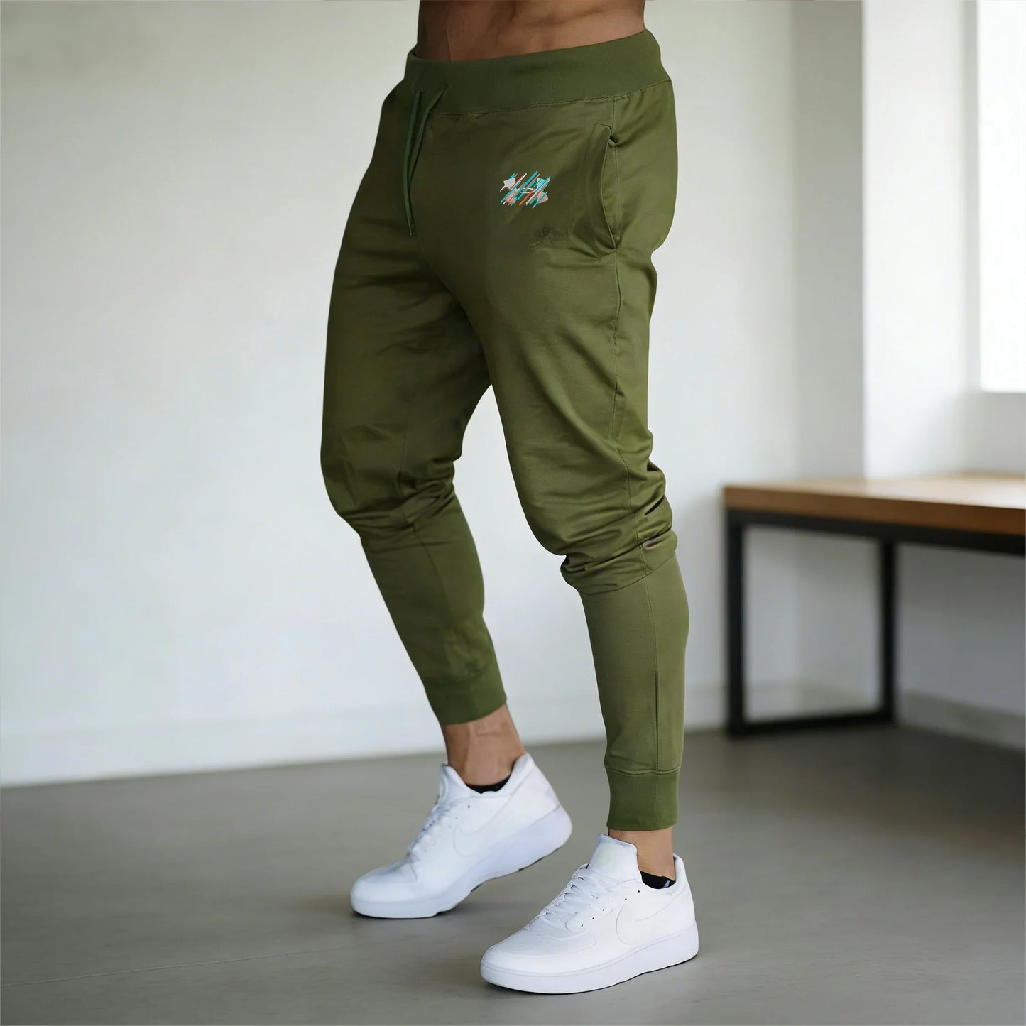 New Casual Mens Mosaic print Casual Sports Pants Running Workout Jogging Long Pants Gym Sport Trousers for Men Jogger Sweatpants
