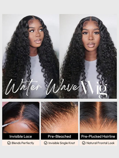 Water Wave Lace Front Wigs Glueless Wig Human Hair Ready To Wear Wigs Brazilian Lace Frontal Human Hair Wigs Pre Cut For Women