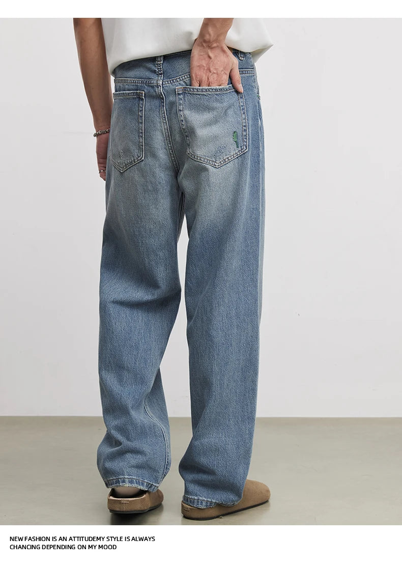 Fashion Men's Heavyweight 369g Bamboo Lyocell Jeans For Men's Spring And Autumn 2026 New Clanfit Straight Casual Pants