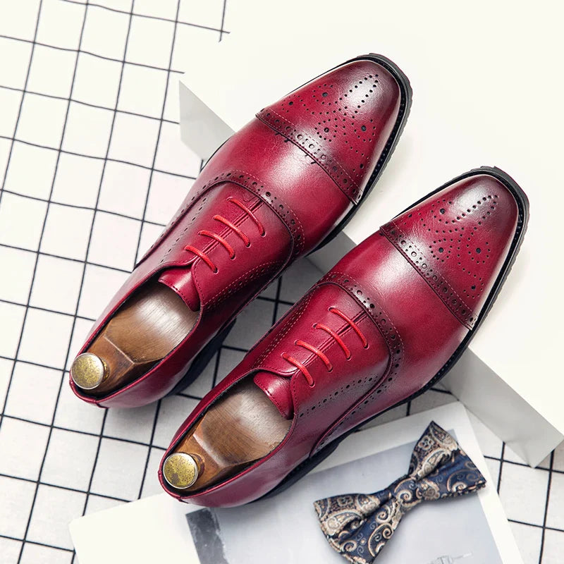 Handmade Fashion Mens Brogue Luxury Big Size 47 Wedding Party Leather Business Oxfords Dress Casual Formal Shoes Loafers for Men