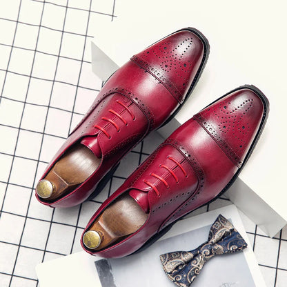 Handmade Fashion Mens Brogue Luxury Big Size 47 Wedding Party Leather Business Oxfords Dress Casual Formal Shoes Loafers for Men