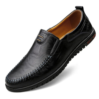 Men's Comfortable Soft-Soled Slip-On Loafers Versatile Casual Business Formal Leather Shoes