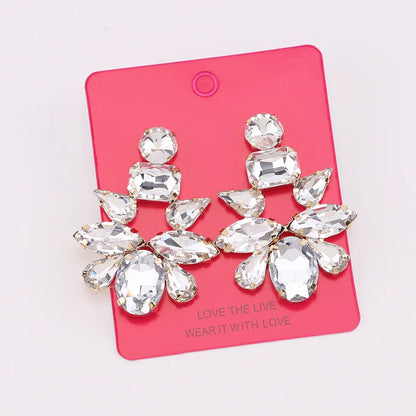 New Crystal Dangle Earrings For Women Rhinestone Earrings Weddings Ladies Party Fashion Jewelry Accessories Wholesale Gifts