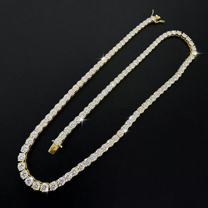 Luxury  Jewelry VVS Moissanite  Sterling Silver 925 Fashion Moissanite Tennis Chain Bracelet and Necklace For Women