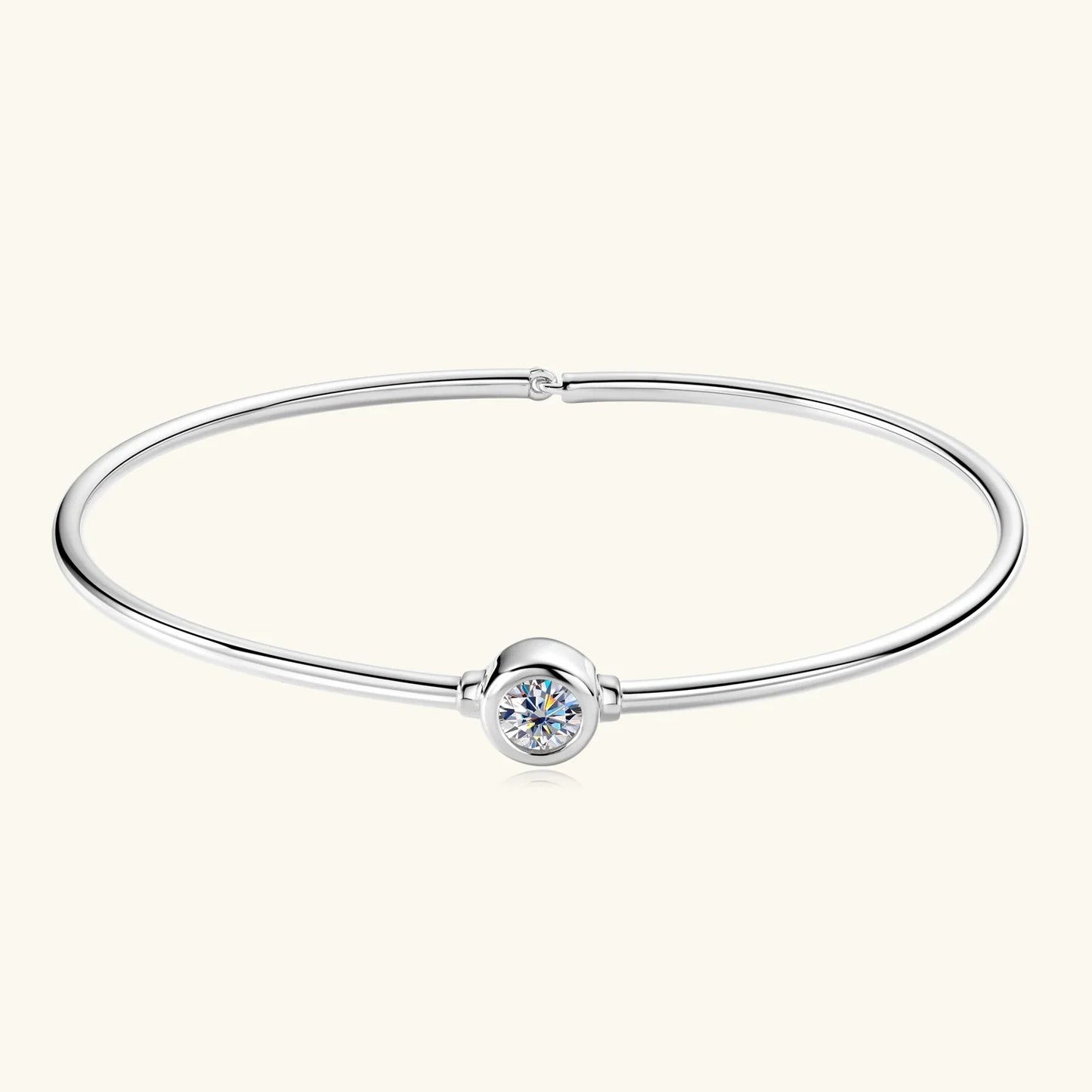 0.5CT Moissanite Bangle Bracelet 18K Gold Plated 925 Sterling Silver Classic Bangle Bezel Set Diamond Bracelet for Women Gifts