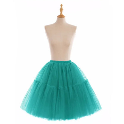 6 Layers Fluffy Ball Gown Women Short Skirts Knee Length Tutu Dress Underskirt Soft Tulle Petticoat for Club Cosplay Marathon