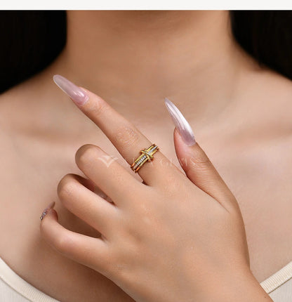 2025 New Moissanite Ring DVVS1 Diamond S925 Sterling Silver 3 Ring Connect Design Engagement Jewelry for Women Men Gift