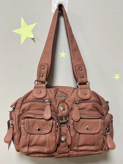 Women Small Handbags Satchel Top-handle Handbag PU Shoulder Bag 8”x11” Dumpling Pack Multi-pockets Shoulder Bag