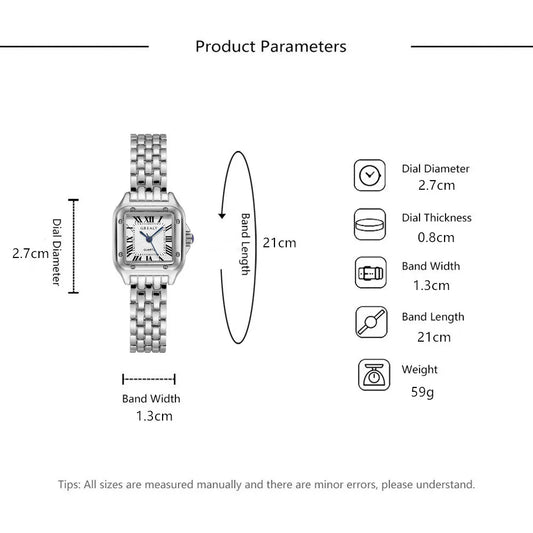 Women's Fashion Square Watches Gold Alloy Strap 2025 Luxury Ladies Quartz Wristwatches Qualities Female Roman Scale Clock
