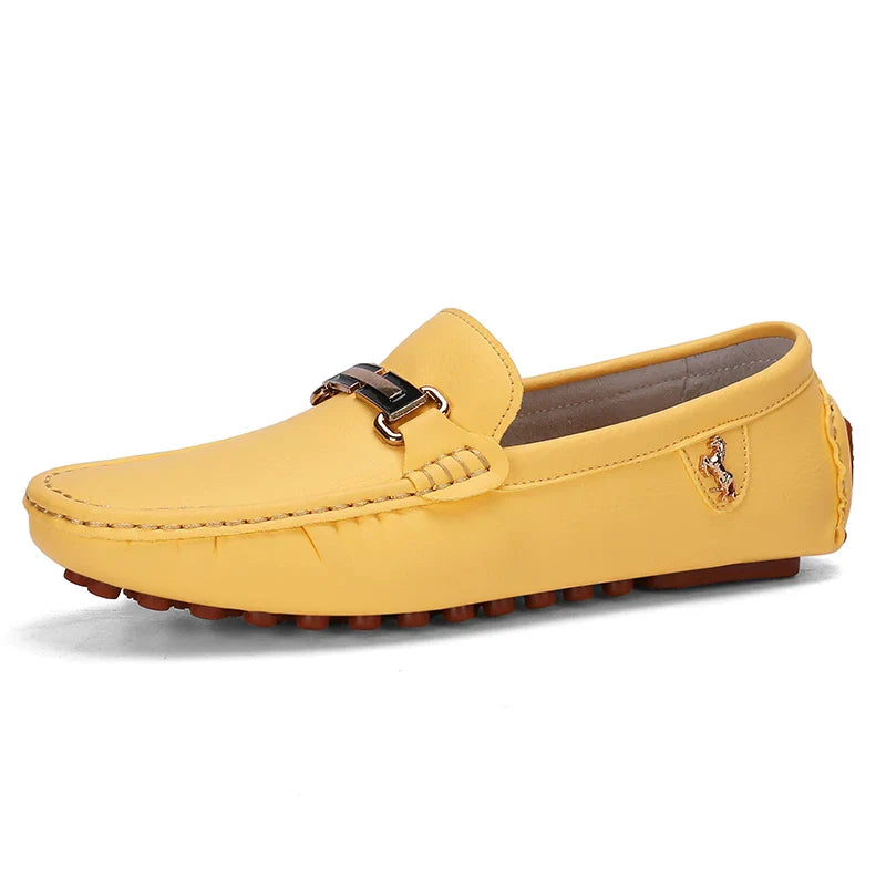 Shoes Men Handmade PU Leather Loafer Casual Driving Flats Slip-on Shoes Luxury Comfy Moccasins White Loafers Shoes for Men