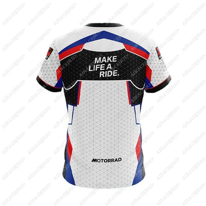 WorldSBK For BMW Motorrad Racing Team Rally Motorsport Motorcycle T-Shirt Summer Mens Quick Dry Breathable Jerseys Black White
