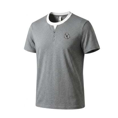 designer men's summer vacation two piece t-shirt round neck embroidered british style short sleeve casual fashion men's wear top