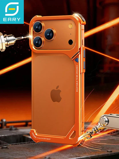 9-Shaped for iPhone 17 Pro Max 17 Pro Phone Case for Magsafe Wireless Charging With Lens Holder Stand Metal Frameless Shell