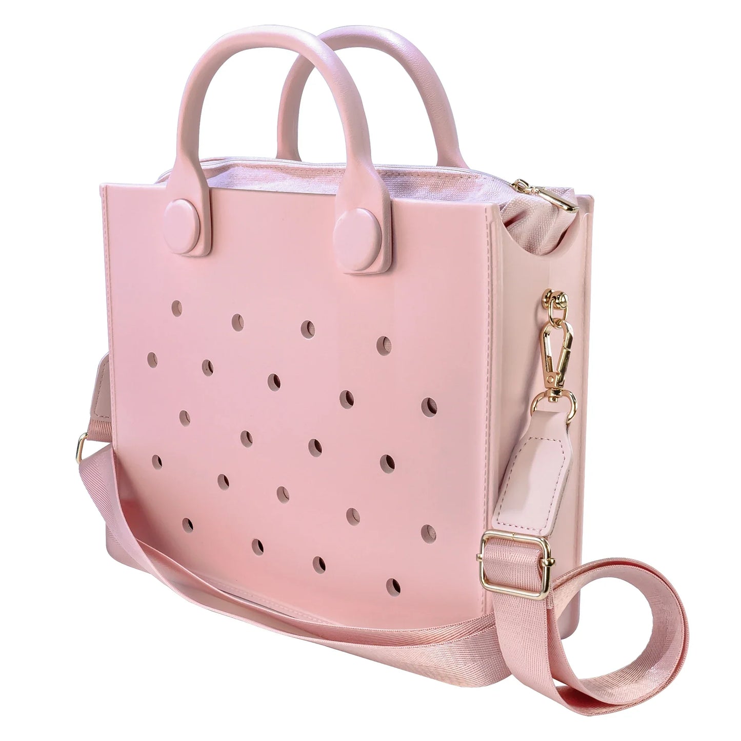 Large Leather Shoulder Bag Handbag Tote Bag Storage for Women Casual Waterproof Beach Bag Hole Fit Charm Fashion Storage Bag