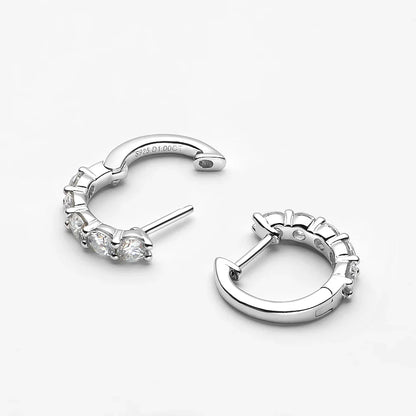 100% 925 Sterling Silver each 0.2ct 3.5mm Moissanite Hoop Earrings For Women Sparkling Wedding Party Fine Jewelry Gift