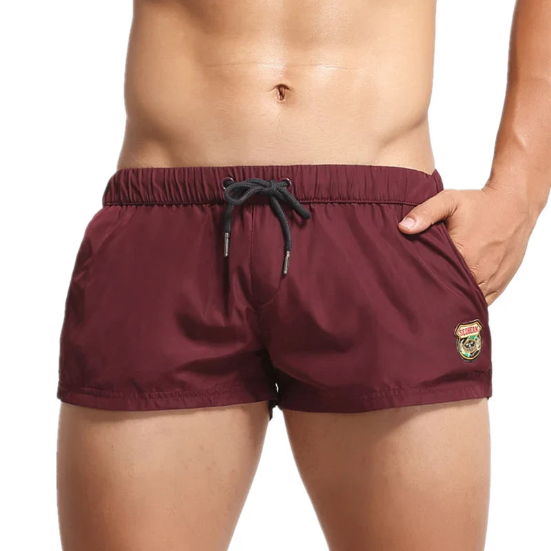 Men's Summer Beach Shorts Swimwear Trunks Board Short Pants Male Gym Shorts Swim Surf Fitness Quick Dry Shorts