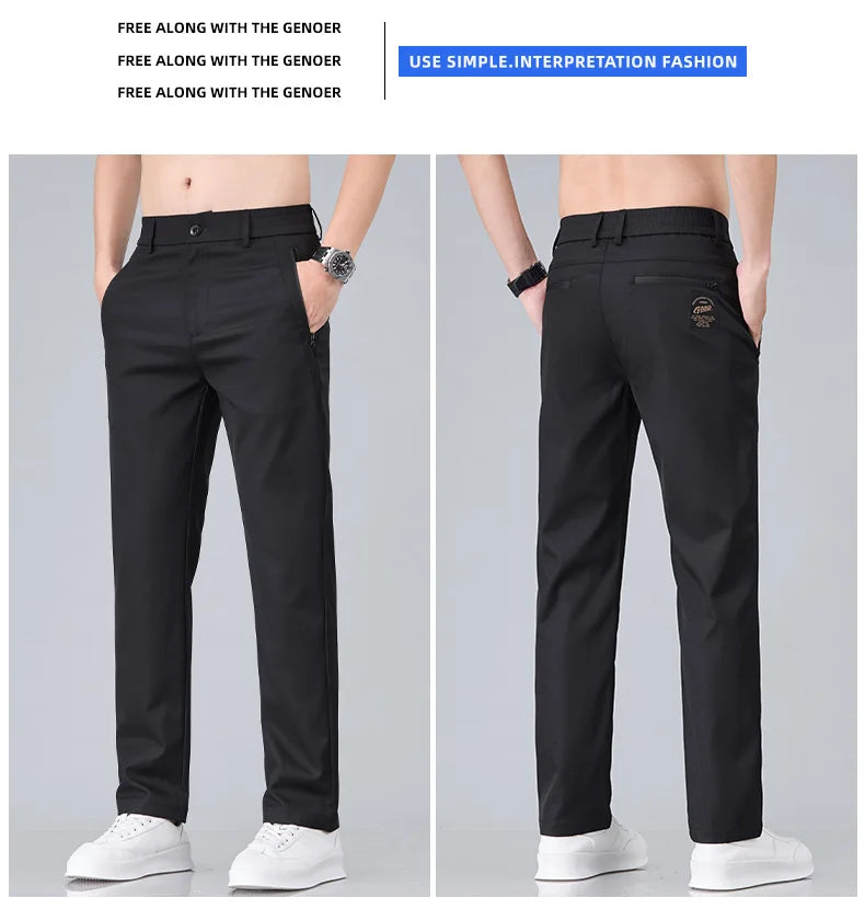 Fashion New in Men's Casual Pants Straight Slim Thin Korean Breathable Comfortable Brand Male Clothing Summer Trousers