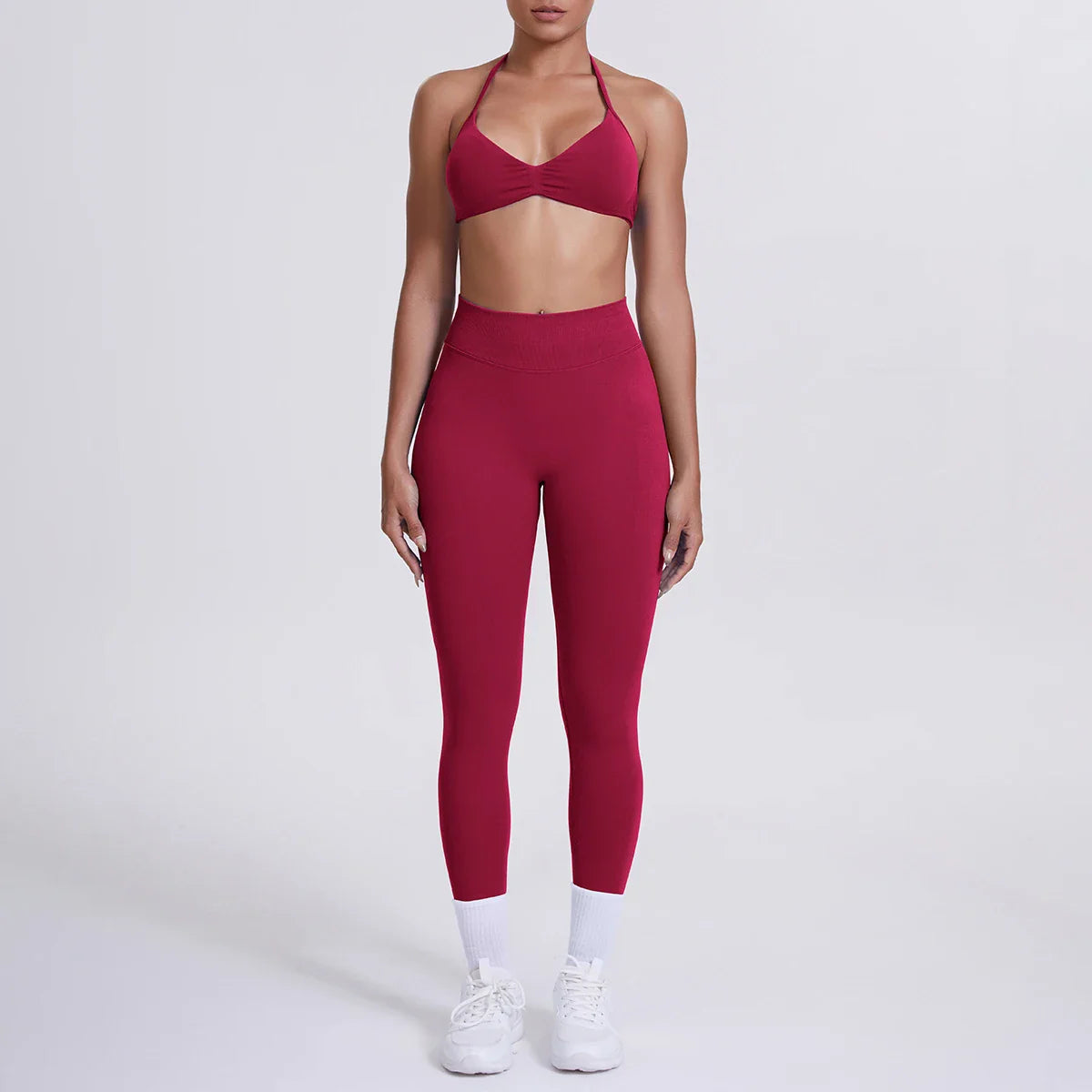 Women 2pcs Patchwork Sport Yoga Suit Training Sleeveless Sport Gym Tops Tummy Control Slimming Booty Leggings Yoga Suit Sports