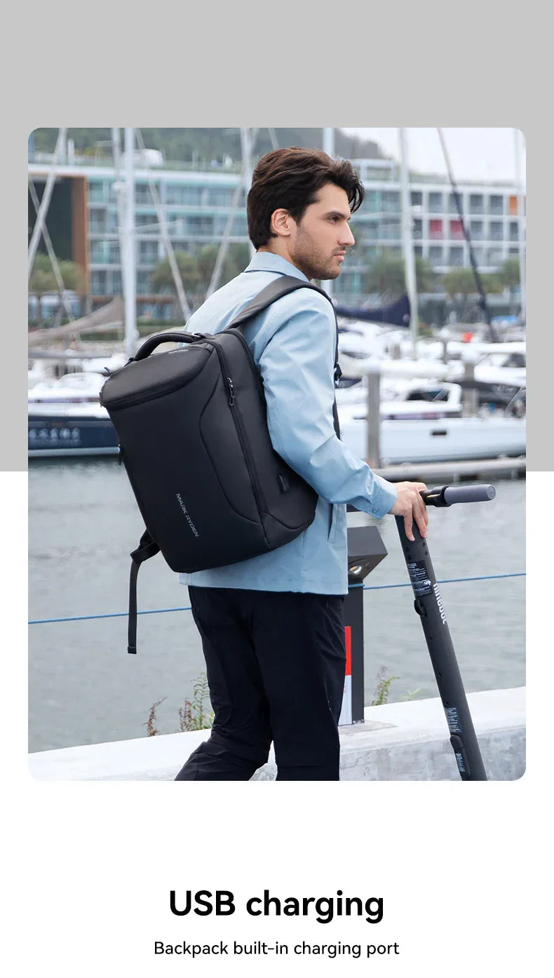 Business Backpack for Men Waterproof and Travel Laptop Backpack with USB Charging, Fits 17 Inch Laptop and Tech Gear