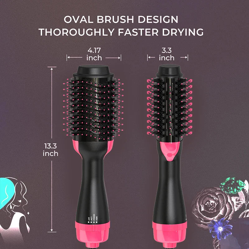 2 IN 1 One Step Hair Dryer and Volumizer Hair Straightener Hot Air Brush Hair Curler Hair Beauty and Health Styling