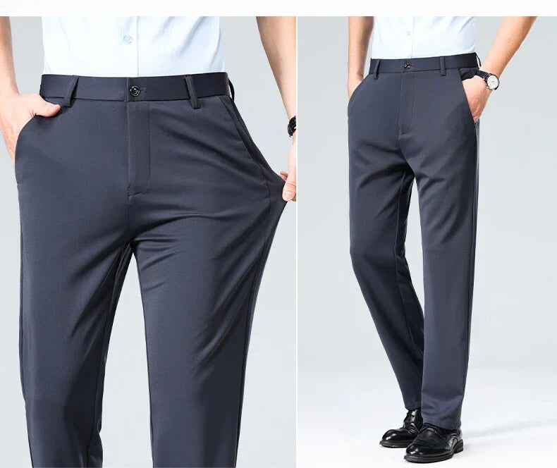 Mens Stretch Business Casual Pants Cozy Formal Dress Pants Men Regular Fit Suit Pants Work Trousers Cool Breathable
