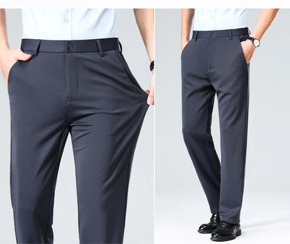 Mens Stretch Business Casual Pants Cozy Formal Dress Pants Men Regular Fit Suit Pants Work Trousers Cool Breathable