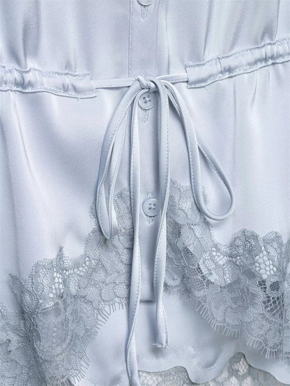 Women's Top 2026 New Spring Summer Lace Decoration Satin Textured Top for Women Chic Personality Female Spaghetti Strap Top