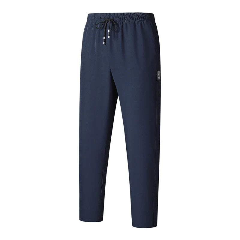 Men Running Pants Jogging Casual Summer Thin Sweatpants Quick Dry Ice Silk Straight Trousers Sports Gym Breathable Unisex