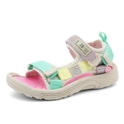New Summer Kids Sport Sandals, Children Casual Breathable Barefoot Shoes, Non-Slip Lightweight Water Beach Sandals for Boys
