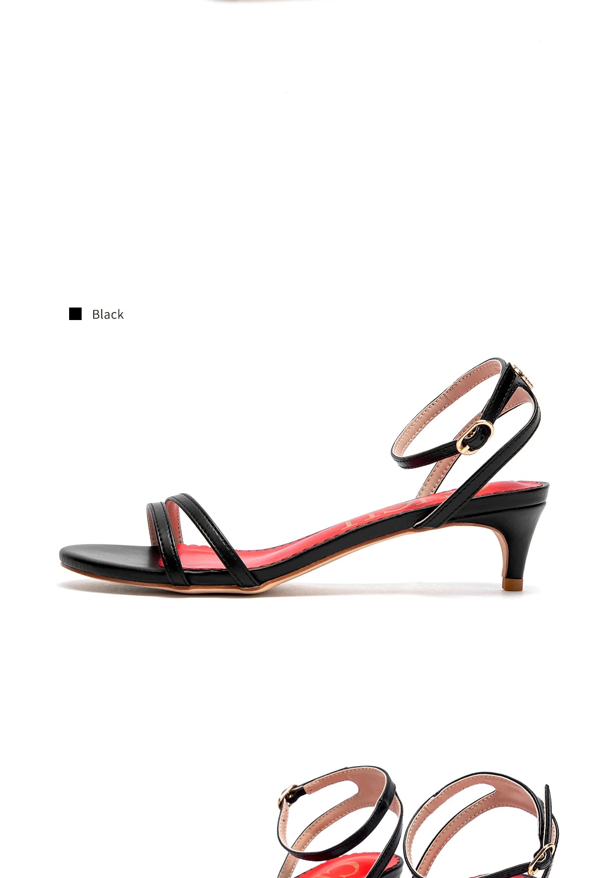 Womens Sandals Round Open Toe Kitten Heels Adjustable Ankle Strap Low Heels Heeled Sandals for Women Summer Dress Shoes 3cm