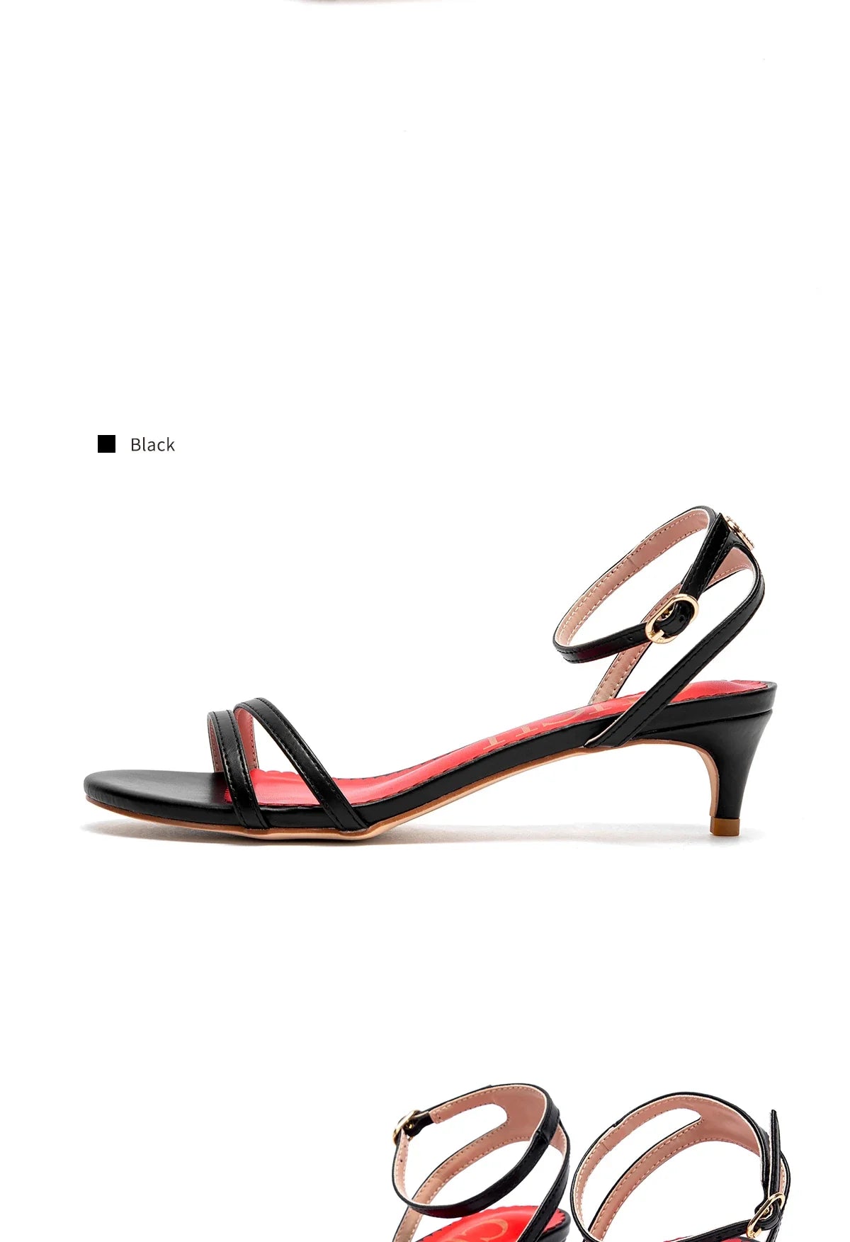 Womens Sandals Round Open Toe Kitten Heels Adjustable Ankle Strap Low Heels Heeled Sandals for Women CHCH Summer Dress Shoes 3cm